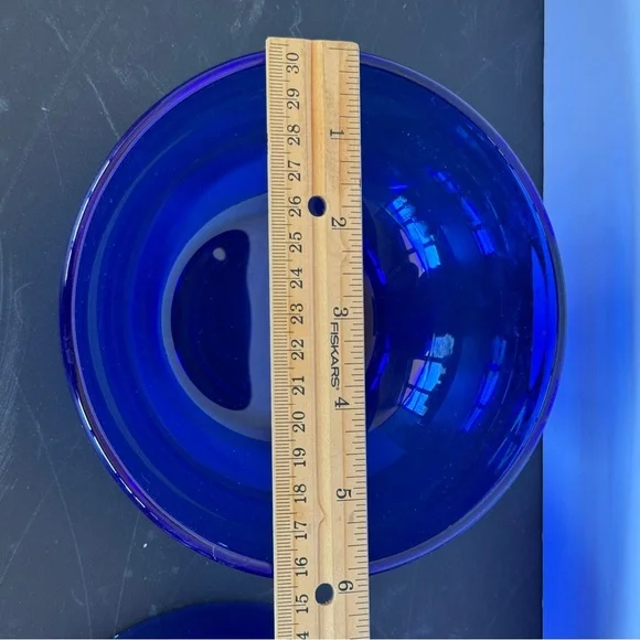 Set of Two Cobalt Blue Glass Bowls - Picture 4 of 5